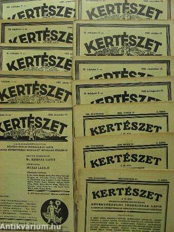 Kertészet 1934-1939. (vegyes számok, 12 db)