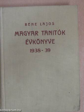 Magyar tanítók évkönyve 1938-39
