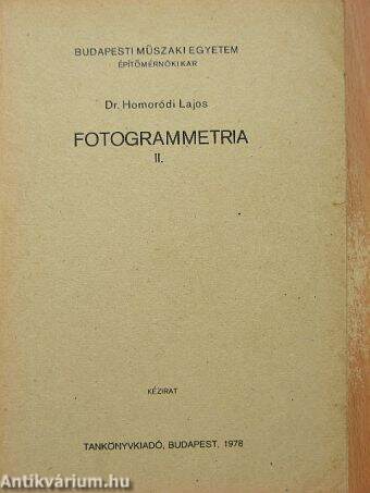 Fotogrammetria II.