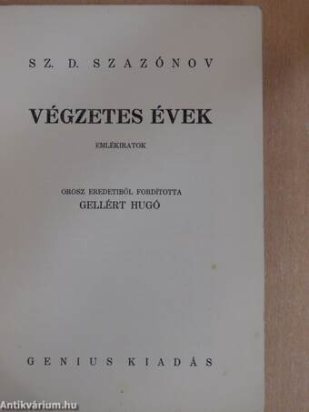 Végzetes évek