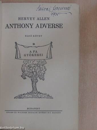 Anthony Adverse I-III.