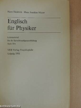 Englisch für Physiker