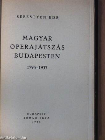 Magyar operajátszás Budapesten