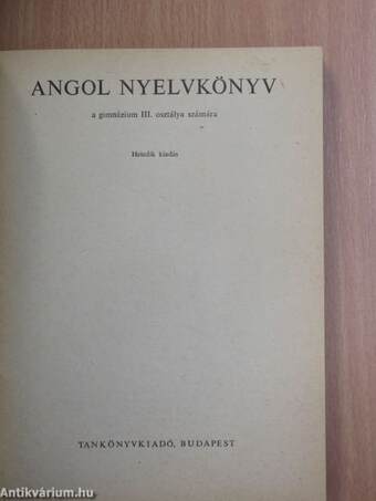 Angol nyelvkönyv III.