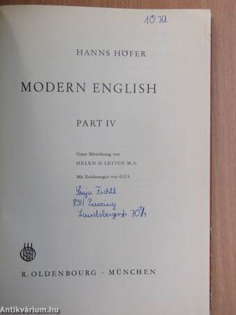 Modern English IV.