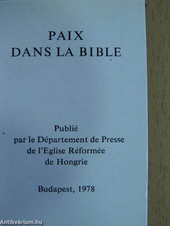 Paix dans la Bible (minikönyv)