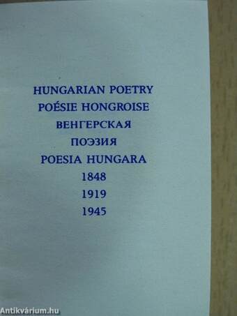 Hungarian Poetry 1848, 1919, 1945 (minikönyv)