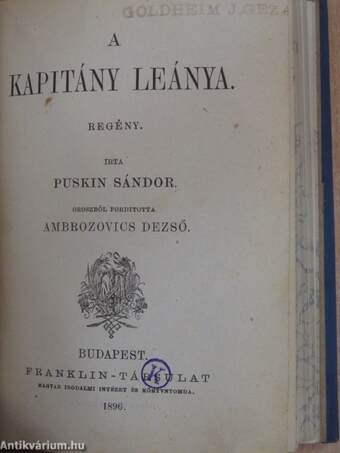 Lescaut Manon és Des Grieux lovag története/Guillot Arséne/Aubain Abbé/Carmen/A kapitány leánya