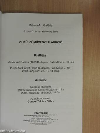 VI. Képzőművészeti Aukció