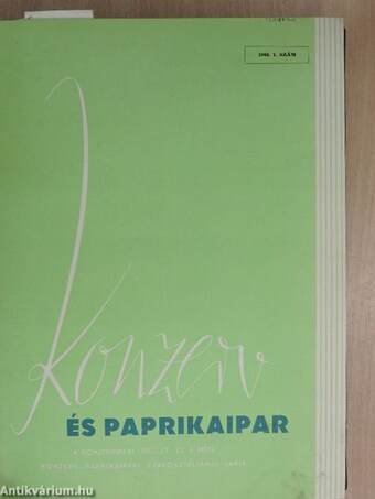 Konzerv- és Paprikaipar 1966.(nem teljes évfolyam)/1967. január-december