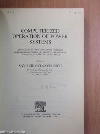 Computerized Operation of Power Systems