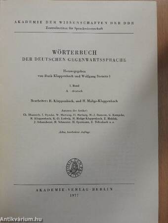 Wörterbuch der deutschen Gegenwartssprache 1.