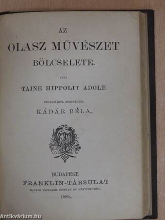 A németalföldi művészet bölcselete/A görög művészet bölcselete/Az olasz művészet bölcselete