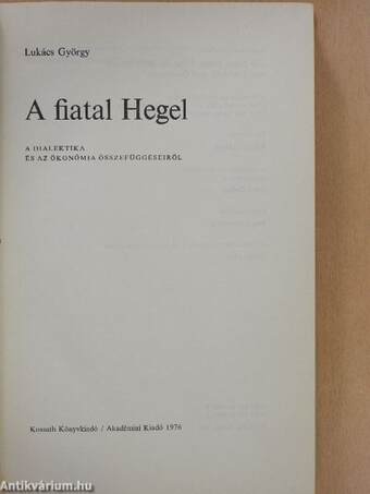 A fiatal Hegel