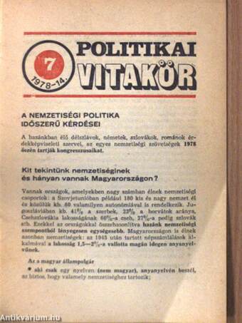 Politikai Vitakör 1978/7.