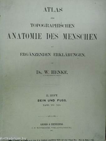 Atlas der Topographischen Anatomie des Menschen I-IV. (töredék)