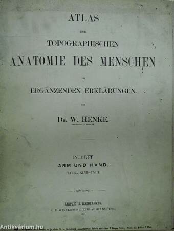 Atlas der Topographischen Anatomie des Menschen I-IV. (töredék)