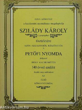 Szilády Károly emlékkönyv