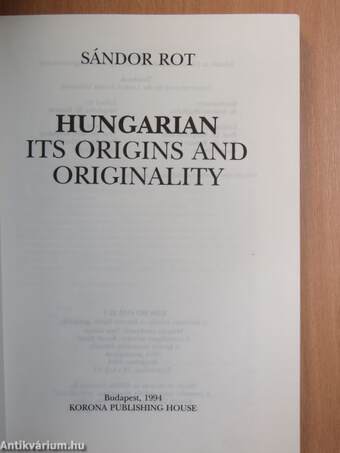 Hungarian its Origins and Originality