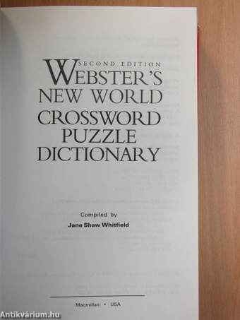 Webster's New World Crossword Puzzle Dictionary