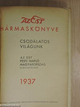 Az Est hármaskönyve 1937.