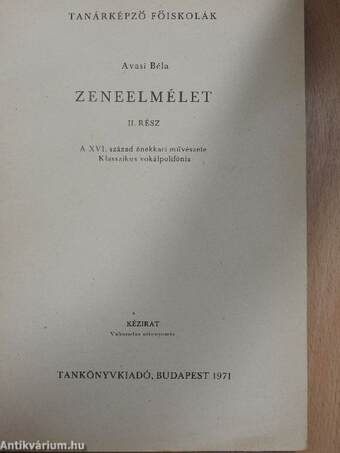 Zeneelmélet II.