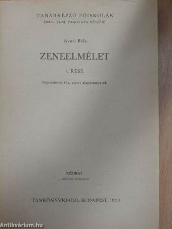 Zeneelmélet I.