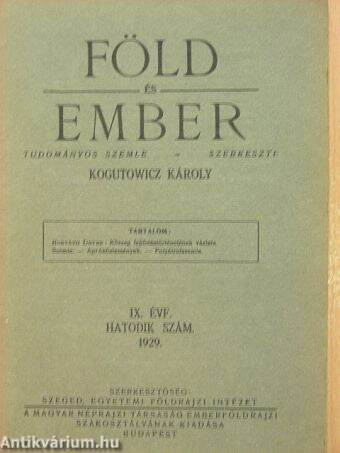 Föld és Ember 1929/6.