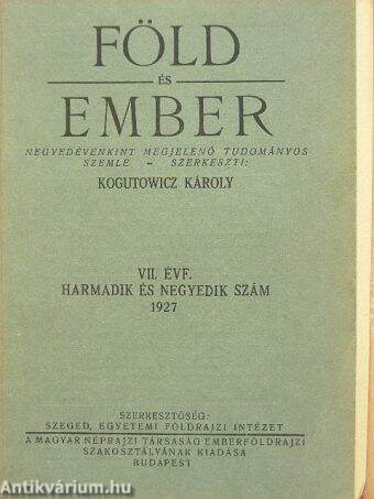 Föld és Ember 1927/3-4.