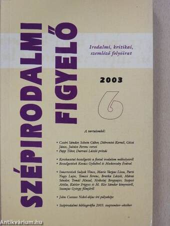 Szépirodalmi figyelő 2003/6.