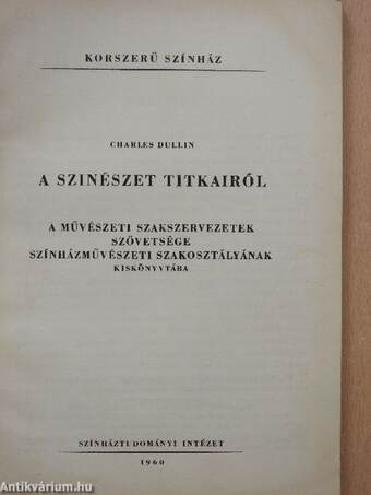 A szinészet titkairól