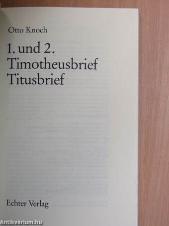 1. und 2. Timotheusbrief Titusbrief