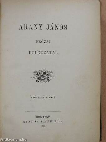 Arany János prózai dolgozatai