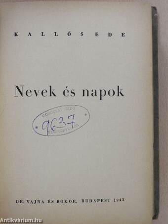 Nevek és napok