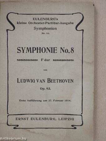 Symphonie No. 8. F dur, Op. 93.