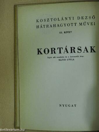 Kortársak I. (töredék)