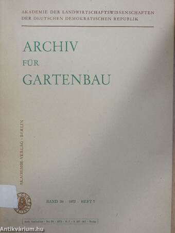 Archiv für Gartenbau 1972/7.