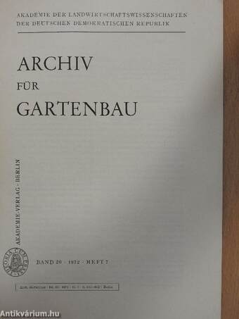 Archiv für Gartenbau 1972/7.