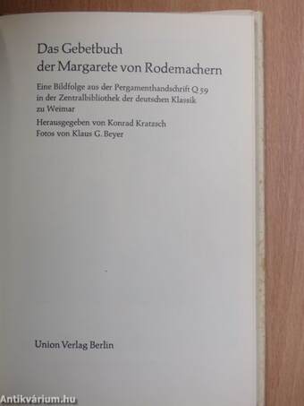 Das Gebetbuch der Margarete von Rodemachern