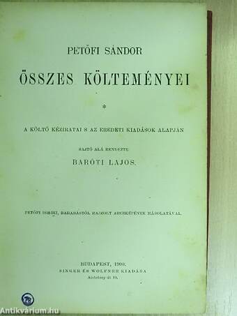 Petőfi Sándor összes költeményei