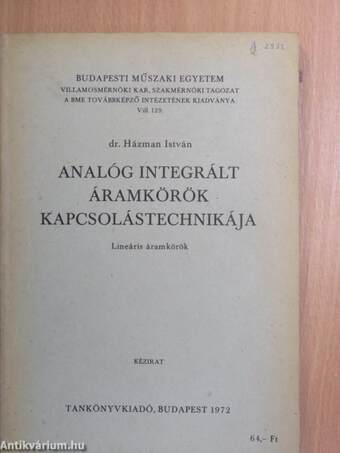 Analóg integrált áramkörök kapcsolástechnikája