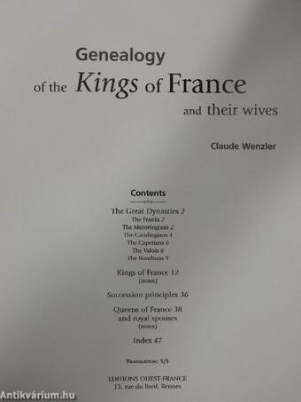 Genealogy of the Kings of France and their wives