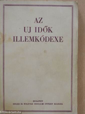 Az Uj Idők illemkódexe