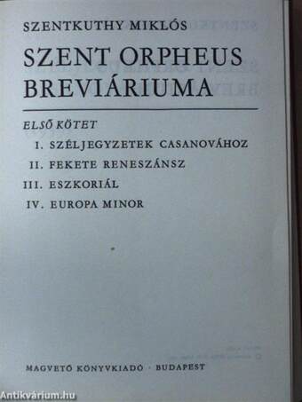 Szent Orpheus breviáriuma I.