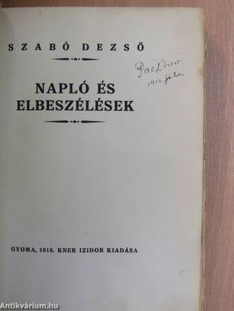 Napló és elbeszélések 