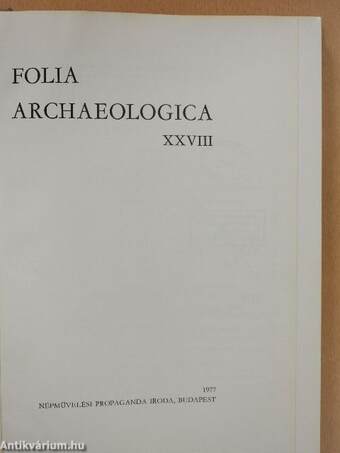 Folia Archaeologica XXVIII.