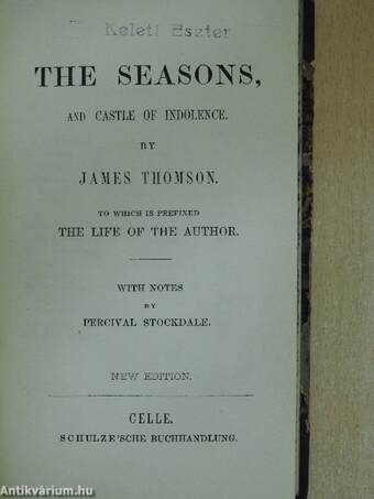 The seasons, and Castle of Indolence