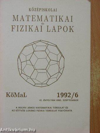 Középiskolai matematikai és fizikai lapok 1992. szeptember