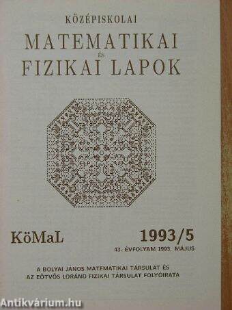 Középiskolai matematikai és fizikai lapok 1993. május