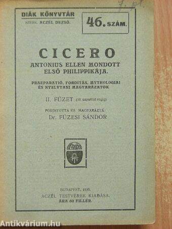 Cicero Antonius ellen mondott első philippikája II. (töredék)